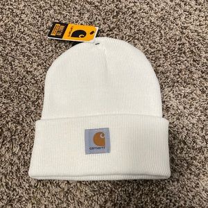 NWT White Carhartt Beanie Hat